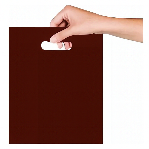 Sacola Plástica Boca de Palhaço 16X21,5CM - Marrom - 25 unidades