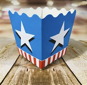 Cachepot de Papel Capitão América – 9x7cm – 8 Unidades 🛡️