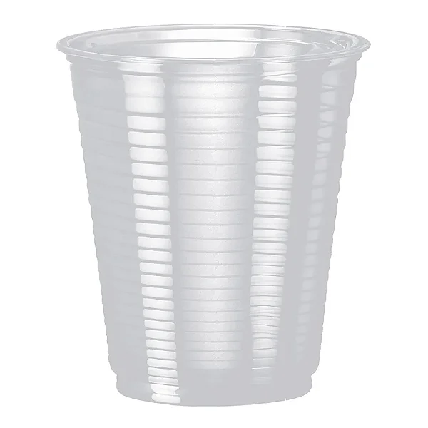 Copo Plástico Descartável Estriado Transparente 400ml – 50 Unidades