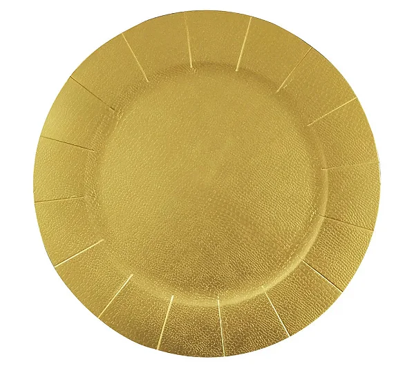 Sousplat de Papel Dourado 33cm – Elegância para sua Mesa