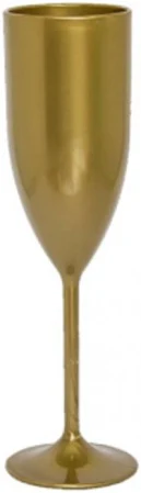 Taça Champagne Acrílico Leitoso Dourado - 180ml