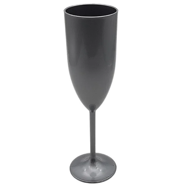 Taça Champagne Acrílico Leitoso Prata - 180ml