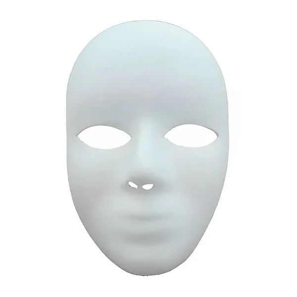 Máscara Plástica Rosto Inteiro Branca – Fantasia e Decoração