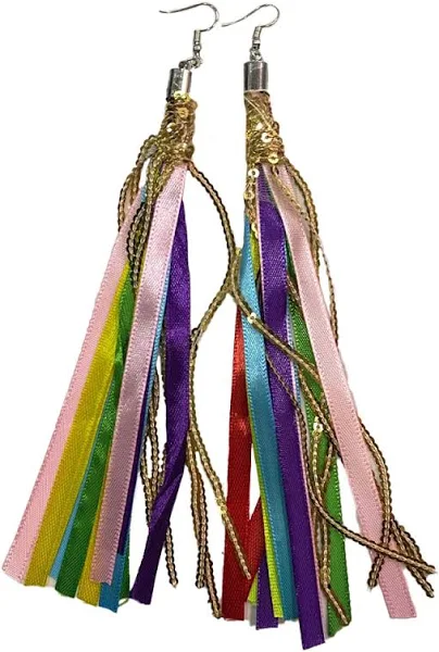 Brinco de Fita Cetim Colorido com Lantejoula – Carnaval