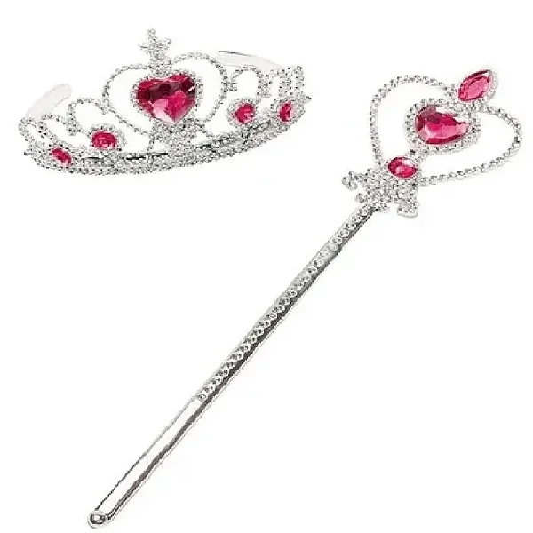Kit Princesa Infantil: Varinha + Tiara Coroa