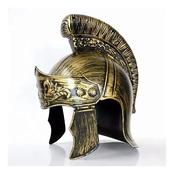 Capacete Elmo Romano Dourado – Adulto