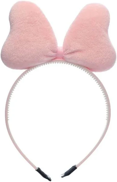 Tiara Laço Pelúcia Rosa – Tamanho Único