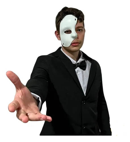 Máscara Fantasma da Ópera Branca – Meia Face