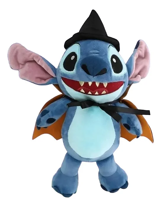 Pelúcia Stitch Halloween Bruxo – 30 cm | Disney Original Azul-Aço