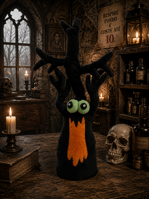 Enfeite Halloween Árvore Assombrada com Som e Movimento – 37 cm