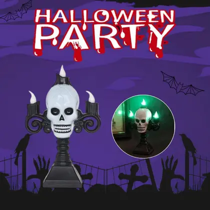 Candelabro de Led Yoss Halloween Caveira 17cm