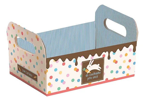 Cesta Caixote Páscoa Jump 26x19x15 cm