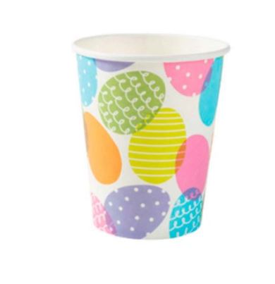 Copo de Papel Ovinhos Coloridos Páscoa – 270 ml | 10 Unidades