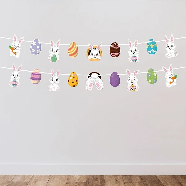 Faixa Decorativa de Páscoa 82cm – Personagens 16,5cm