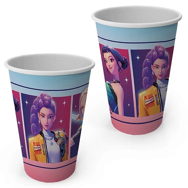 Copo de Papel - Guerreiras do K-pop - 200ml - 8 Unidades