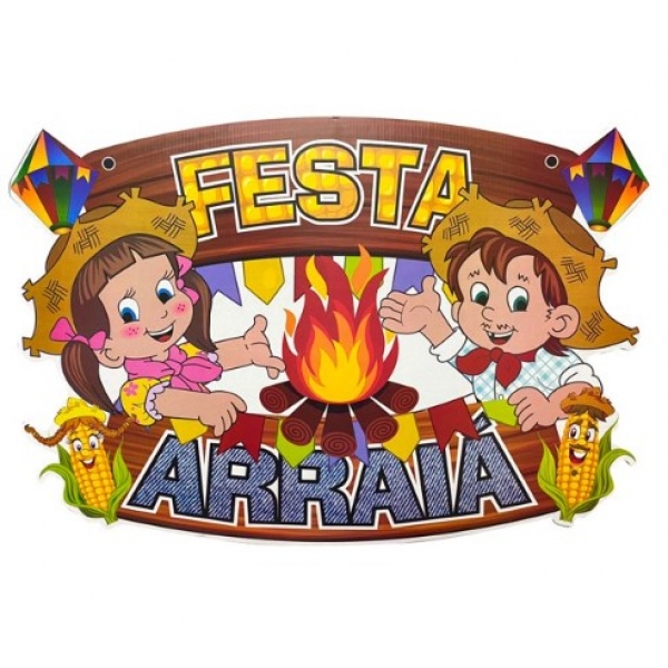 Painel Festa do Arraiá em Papel Cartonado 66x47cm
