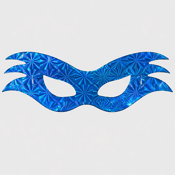 Máscara Metalizada Holográfica Azul - 12 Unidades