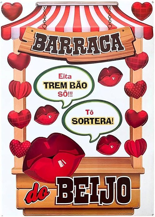 Kit Decorativo Barraca do Beijo Festa Junina 69x49cm – 8 Peças