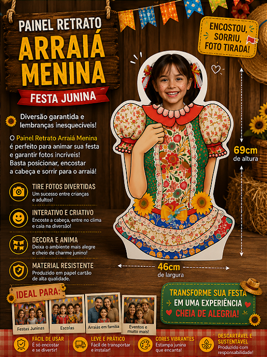 Painel para Foto Vestido de Festa Junina – 69x46cm