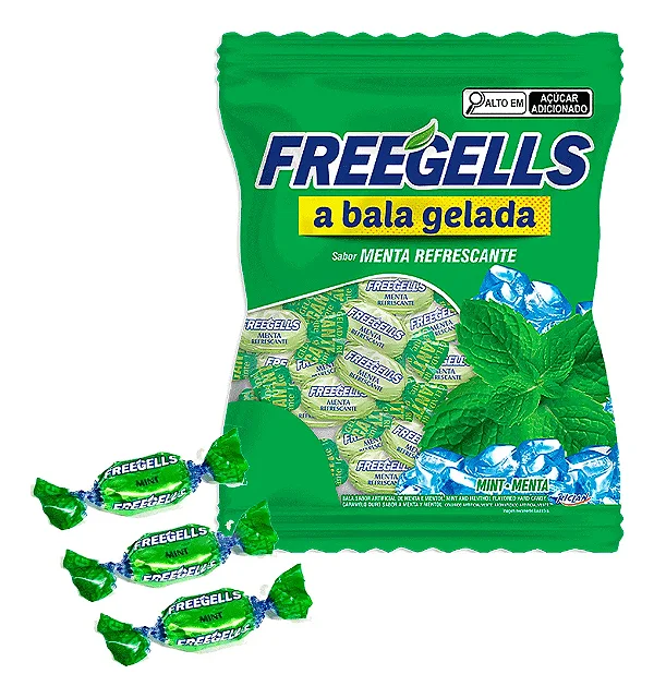 Bala Freegells Menta Refrescante 475g – Bala Gelada