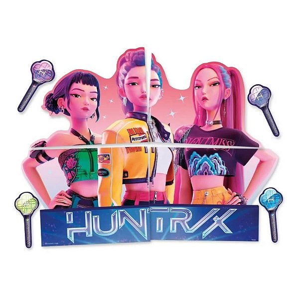 Painel Decorativo Festa Guerreiras do K-pop – Montado – 126x88cm