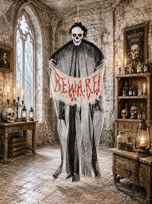 Caveira Ortis com LED Halloween – 90cm