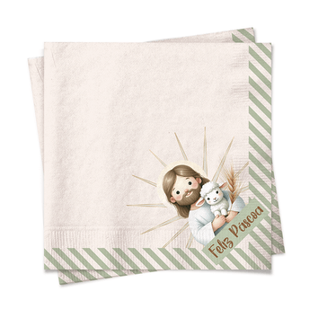 Guardanapo de Papel “Ressurreição Feliz Páscoa” – 32,5x32,5cm – 20 Unidades