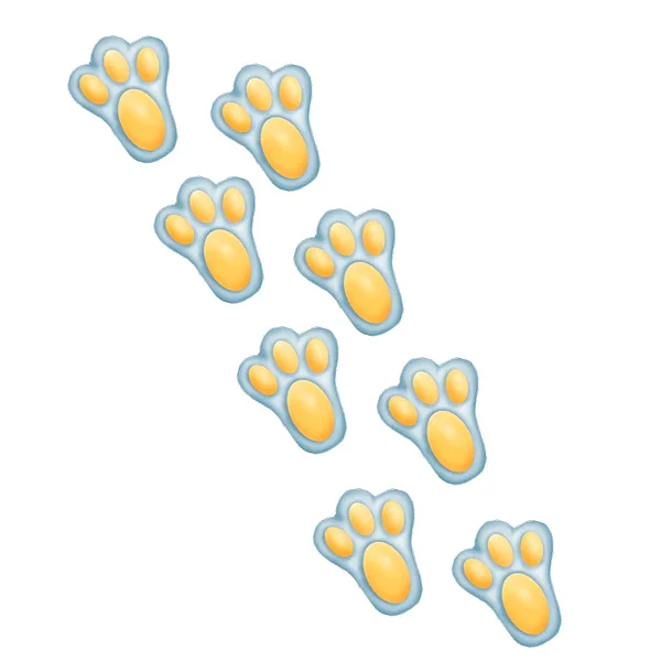 Adesivo Pegadas de Coelho Páscoa 10x8cm – Kit com 9 Unidades