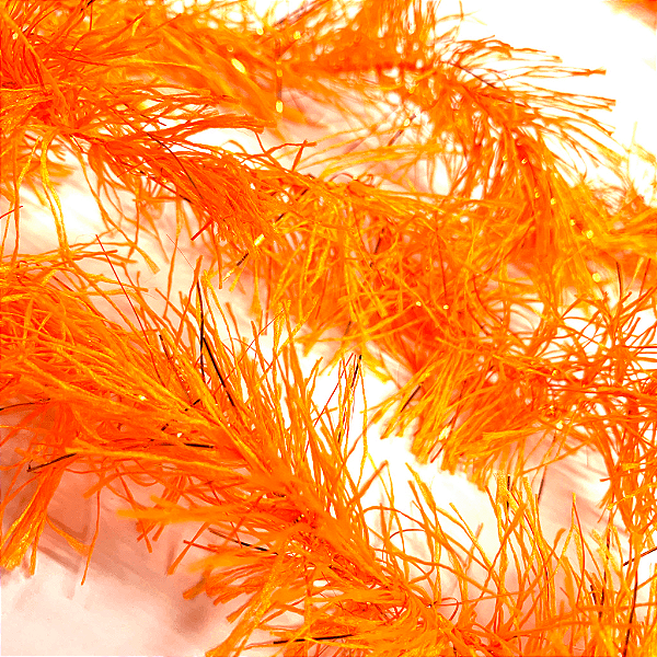 Marabú Fino de Tecido Decorativo 1,60m – Laranja - 12 Unidades