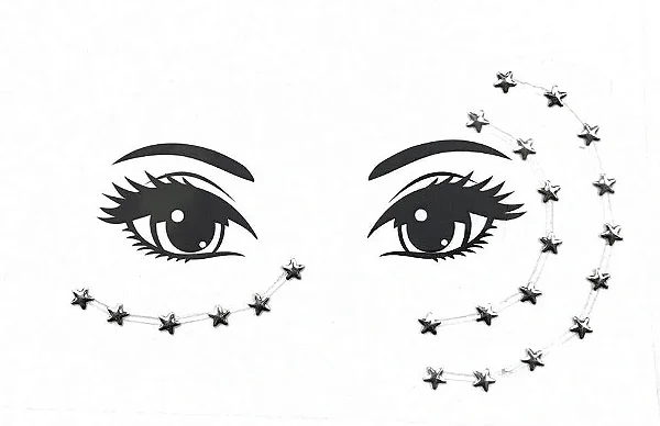 Adesivo Facial Estrelas Autocolantes – Tamanhos Variados
