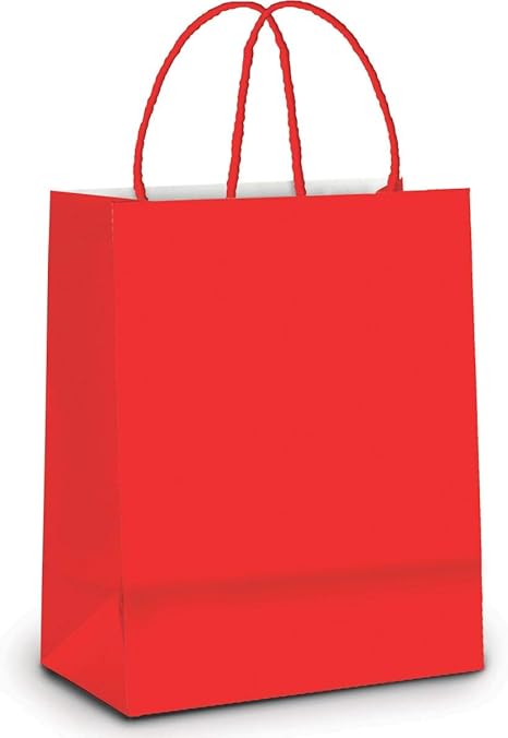 Sacola de Papel 8x14x7cm - Vermelho – 1 Unidade