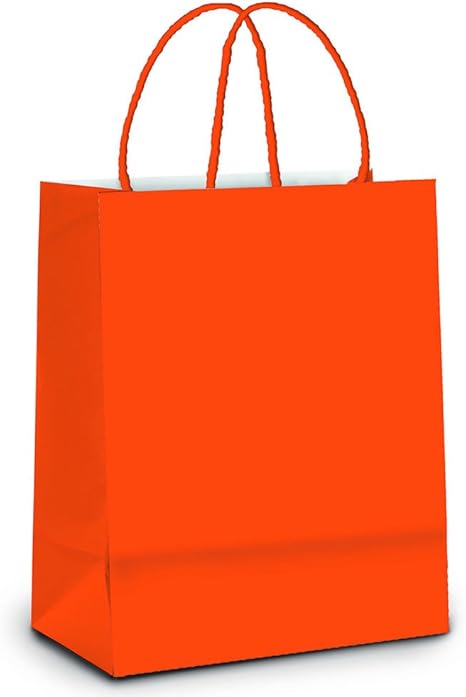 Sacola de Papel 8x14x7cm - Laranja – 1 Unidade