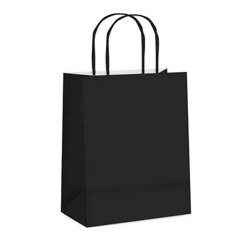Sacola de Papel 8x14x7cm - Preto – 1 Unidade