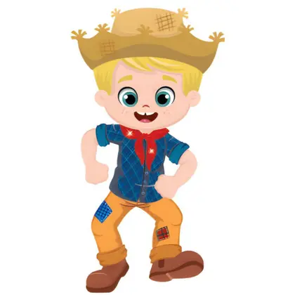 Decoração Enfeite de EVA Festa Junina Menino Caipira 20cm - Sortido