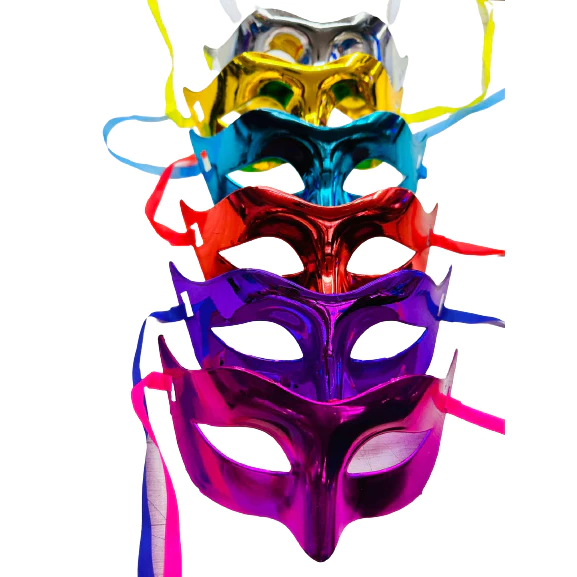 Máscara Metalizada Unissex Carnaval Baile – Cores Sortidas