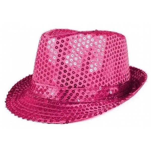 Chapéu Malandrinho Festa com Lantejoula - Pink