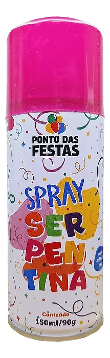 Serpentina em Spray Pink – 150ml | Diversão Instantânea para Festas