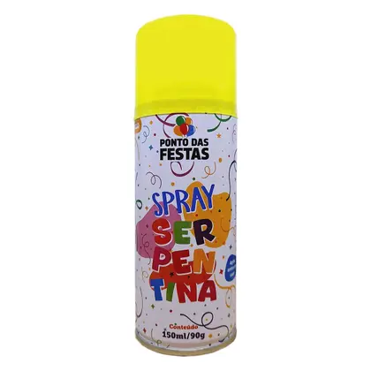 Serpentina em Spray Amarelo – 150ml | Diversão Instantânea para Festas