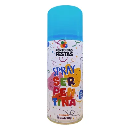 Serpentina em Spray Azul – 150ml | Diversão Instantânea para Festas