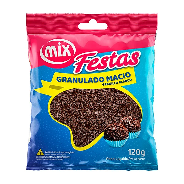 Confeito Granulado Macio Escuro 120g – Mix