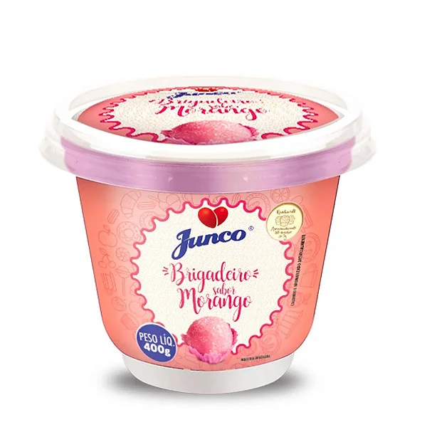 Brigadeiro Sabor Morango 400G - Doce Pronto para Enrolar - Junco