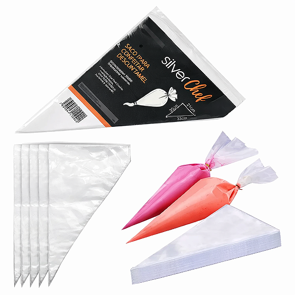 Saco de Confeitar Descartável 33x30x21cm – 100 Unidades