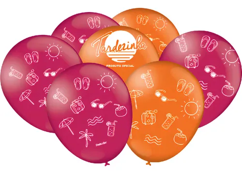 Balão Bexiga Decorado Tardezinha - Tamanho 9 Polegadas (23cm) - 25 Unidades