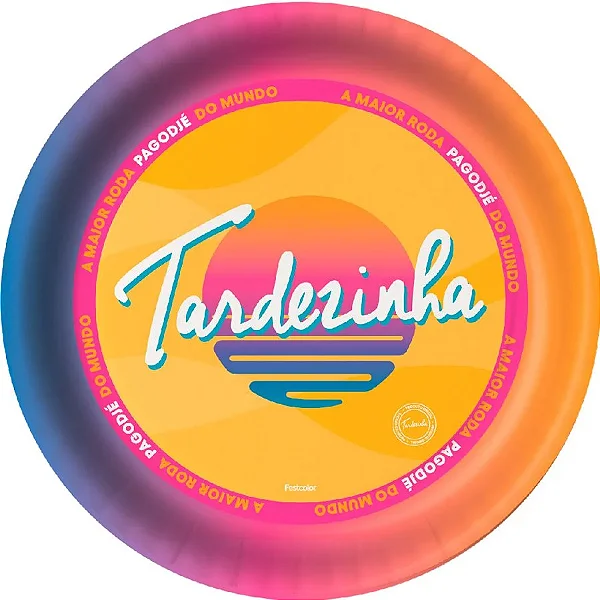 Prato de Papel Redondo - Tardezinha - 18cm - 8 Unidades