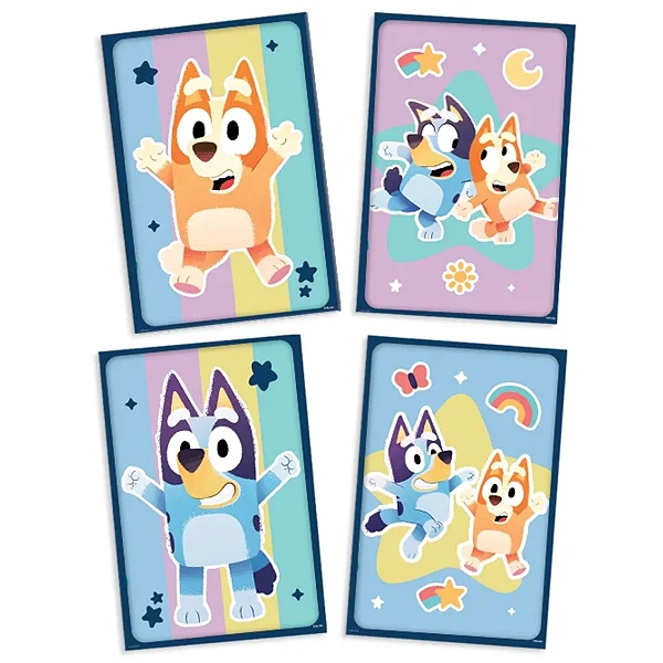 Quadros Decorativos Papel Festa Bluey 31x21cm - 4 Unidades