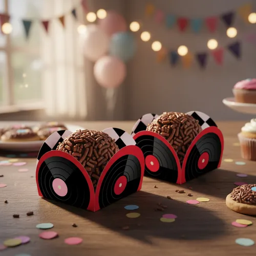 Porta Forminha Para Doces Festa Retrô 3,5x3,5cm - 40 Unidades