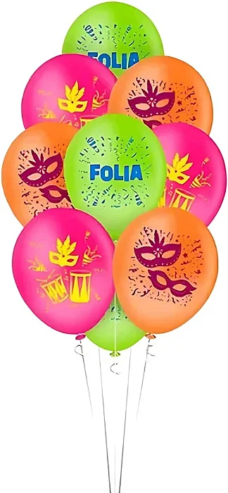 Balão Látex Decorado Carnaval – Sortido Nº 9 (23 cm) – 25 Unidades