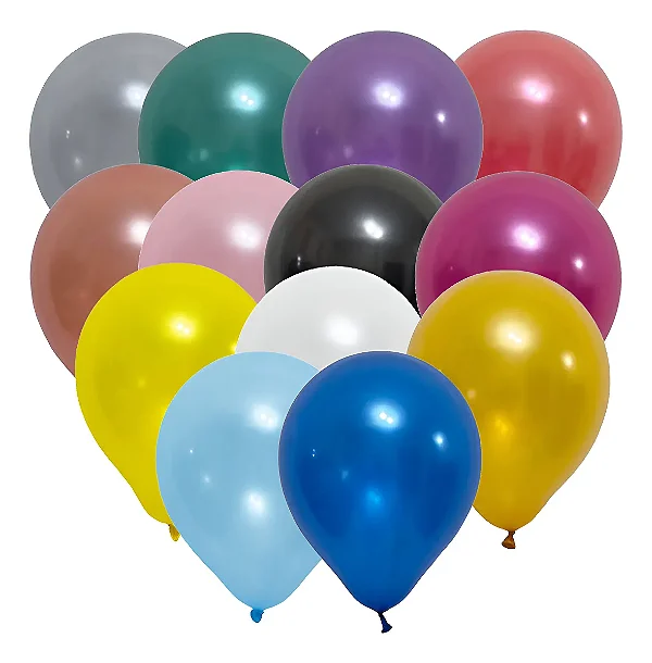 Balão Bexiga Pérola – Cor Sortido – 9 Polegadas (23cm) | Pacote com 25 Unidades