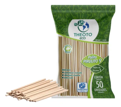 Palito para Pirulito de Madeira – 18cm (50 Unidades)