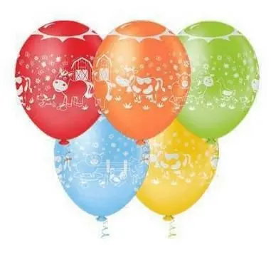 Balão Decorado Fazendinha – Nº 10 (Pacote com 25 Unidades)